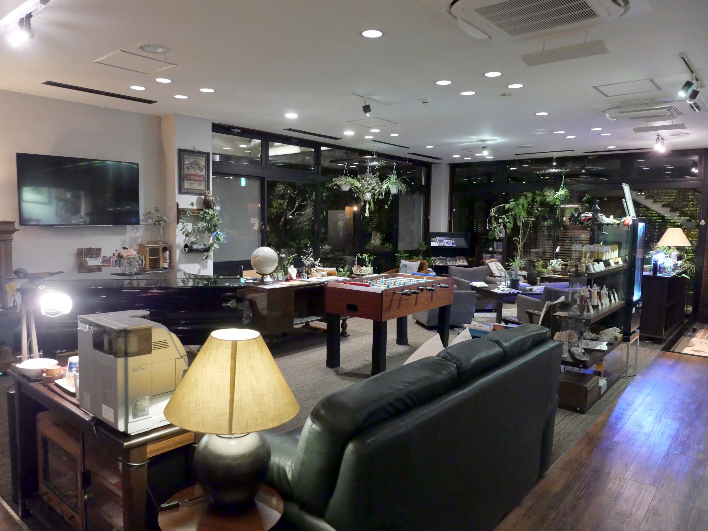The lobby lounge.