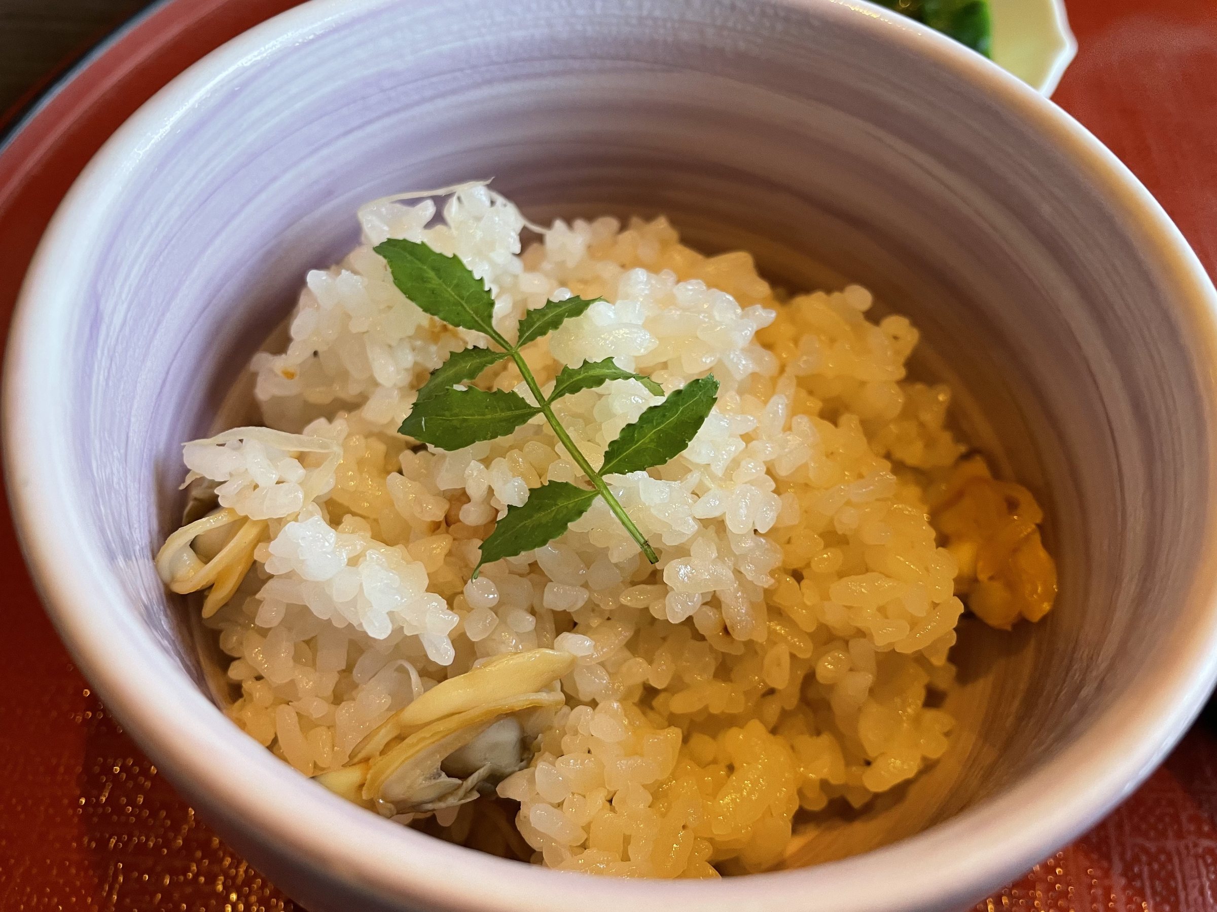 The clam rice up close.