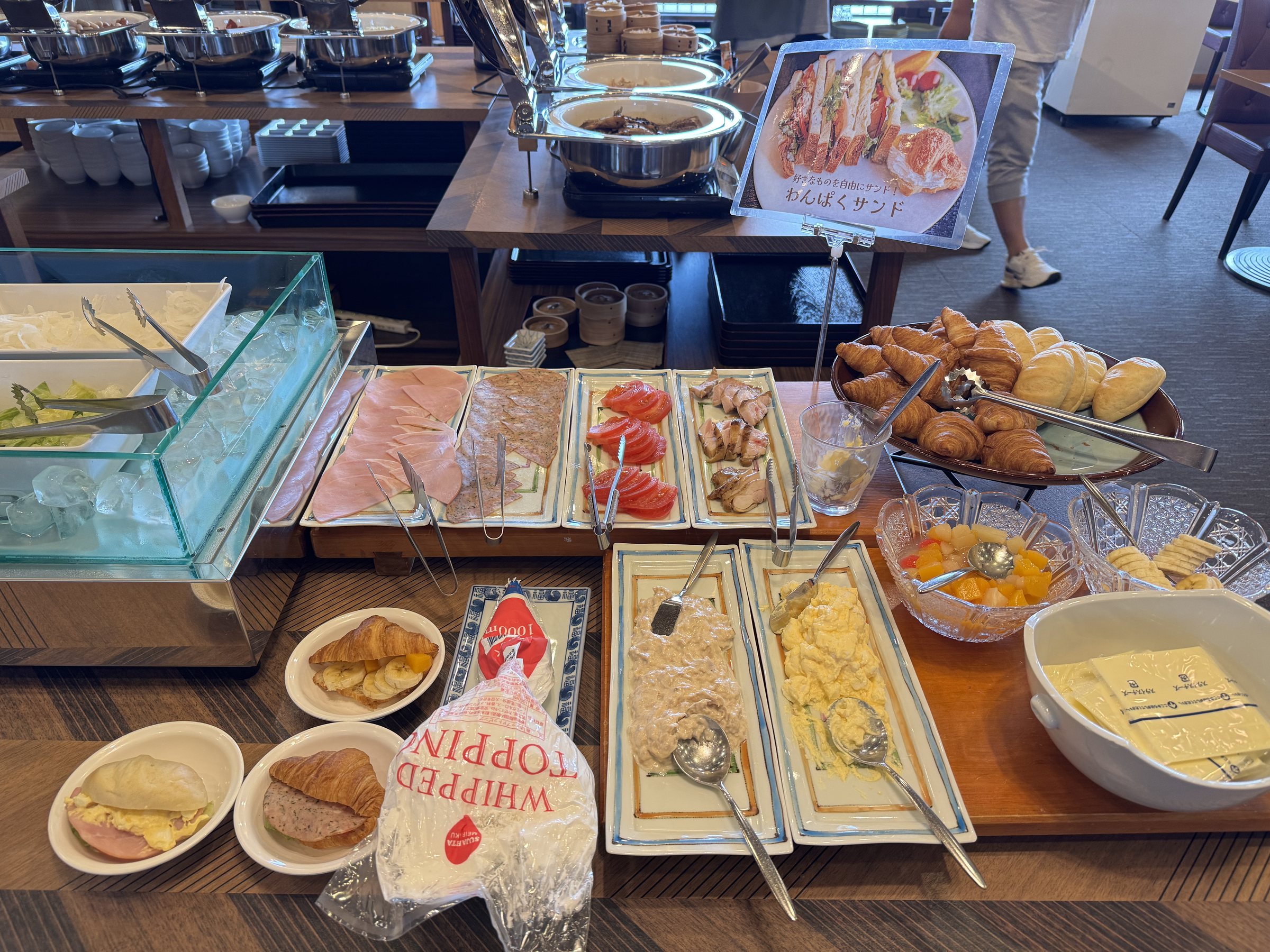 Salads, cured fish and pastries.