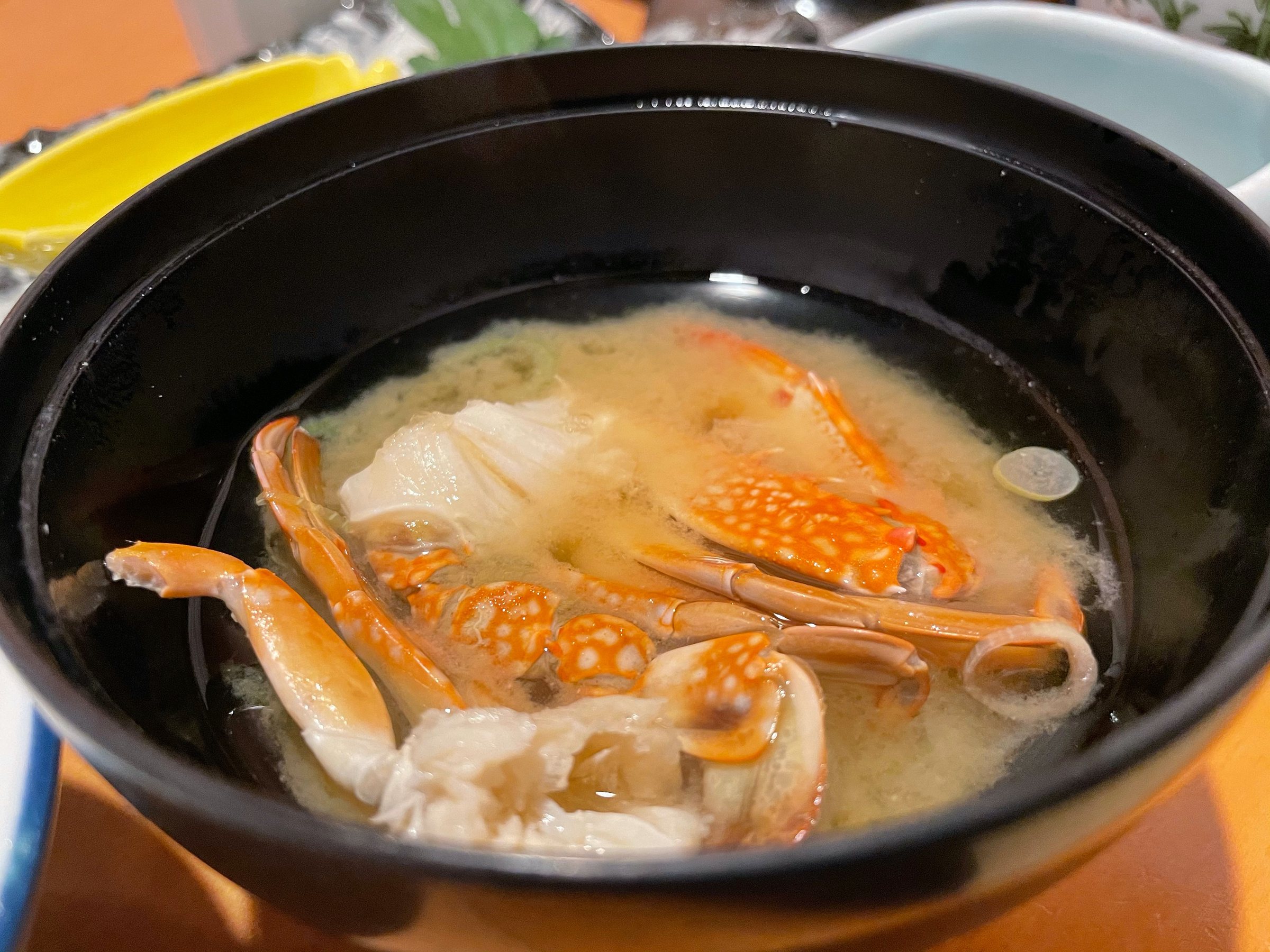 Miso soup with crab.