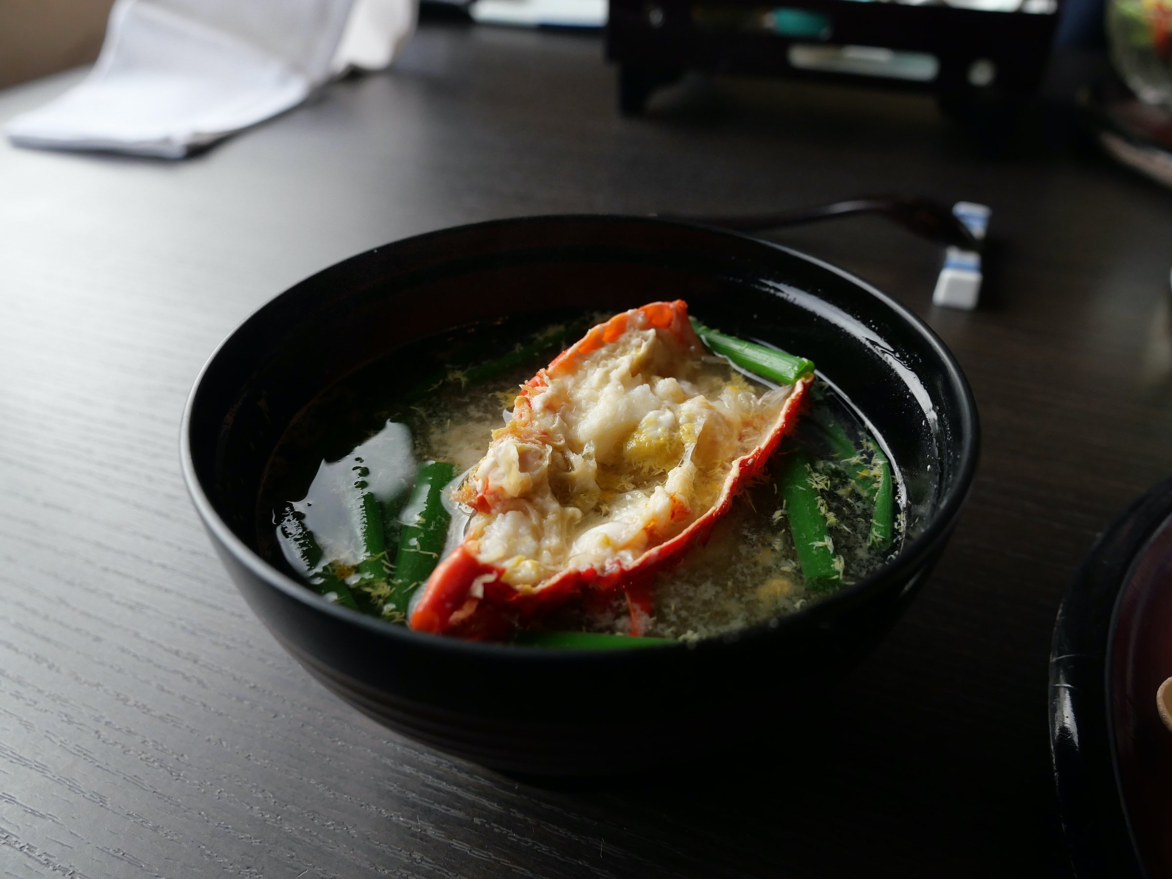 Spiny-lobster miso soup.
