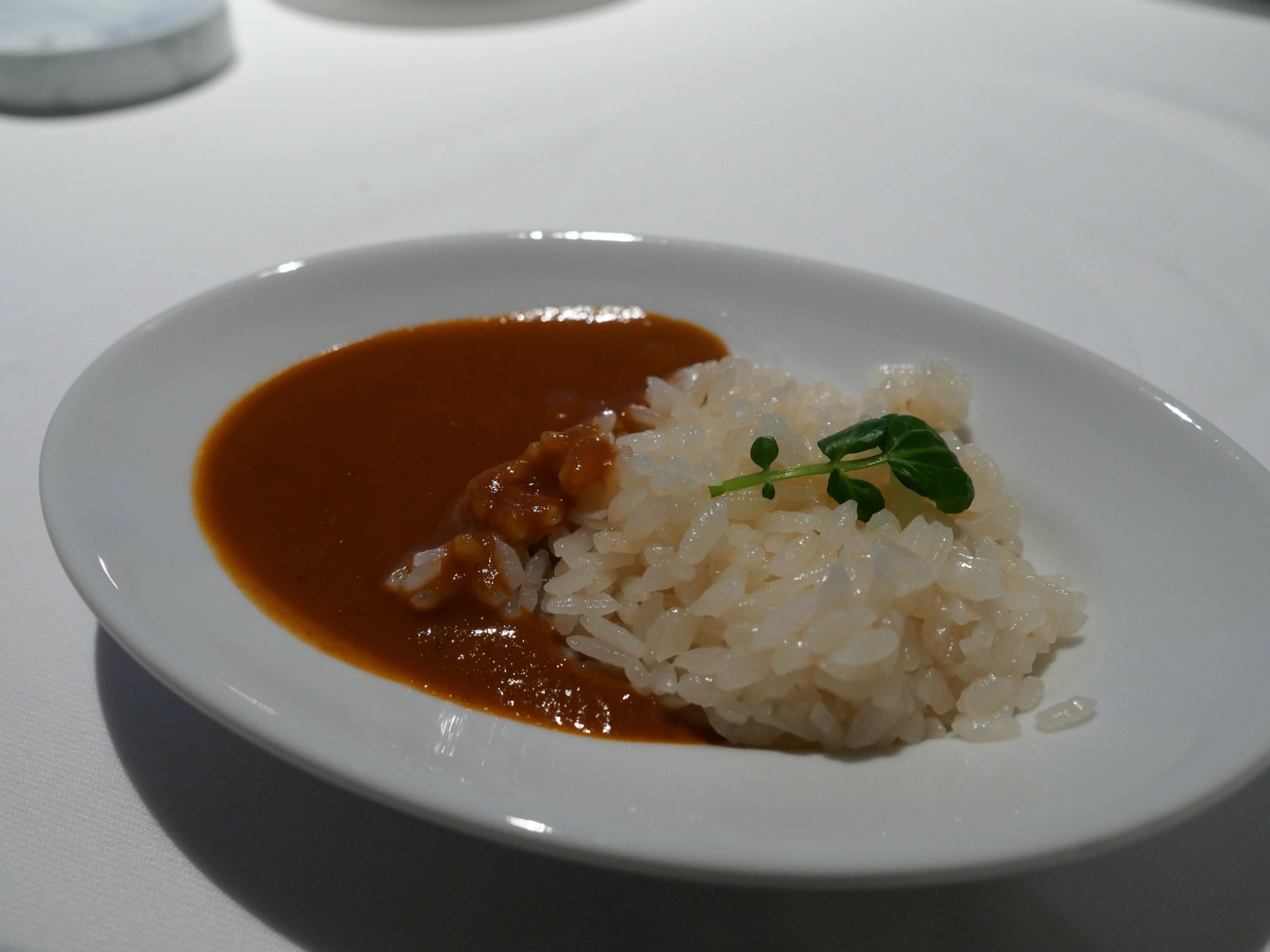 Prawn-sauce curry with butter rice.