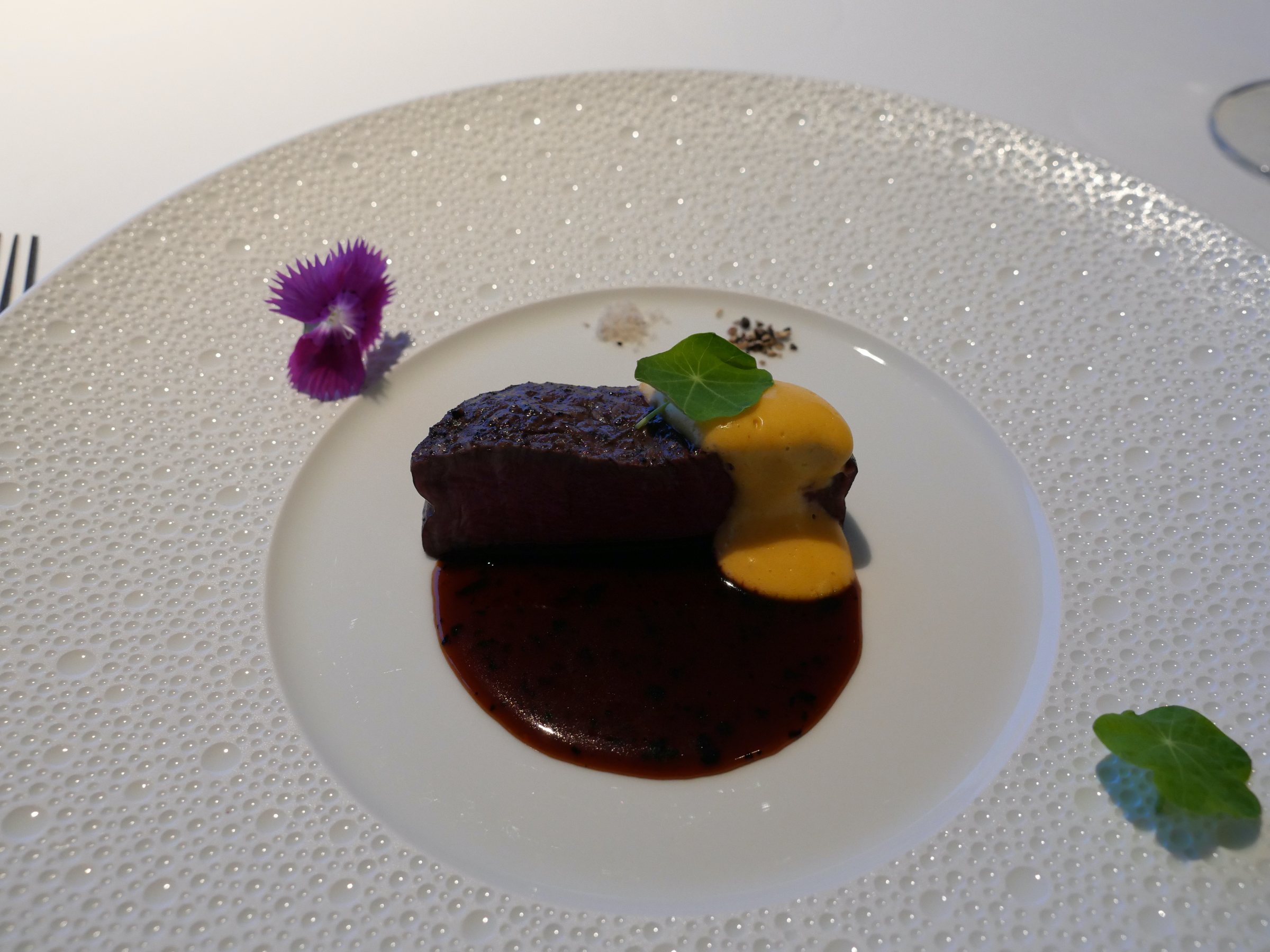 Kuroge Wagyu fillet with truffle hollandaise.