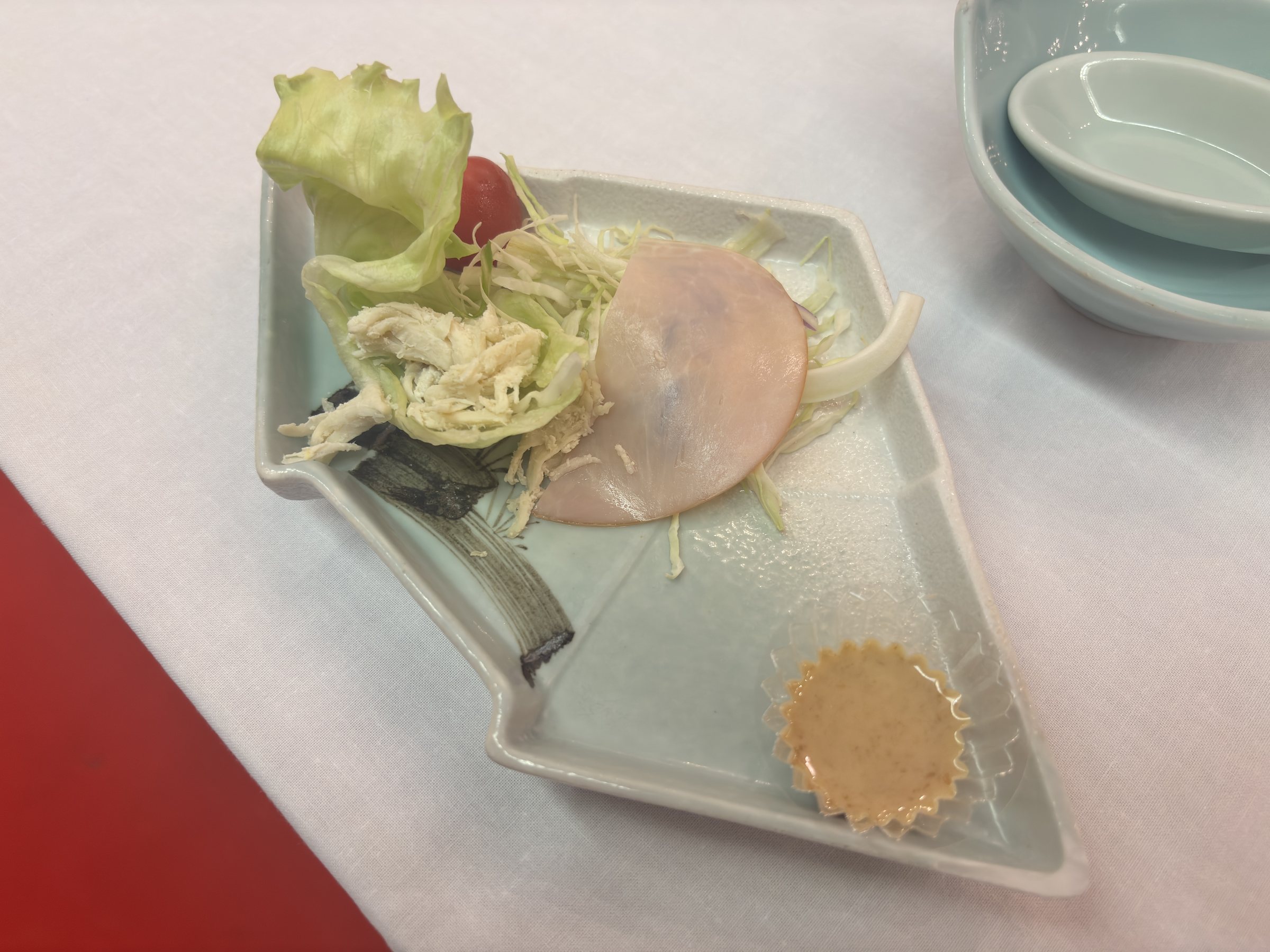 Salad with ham.