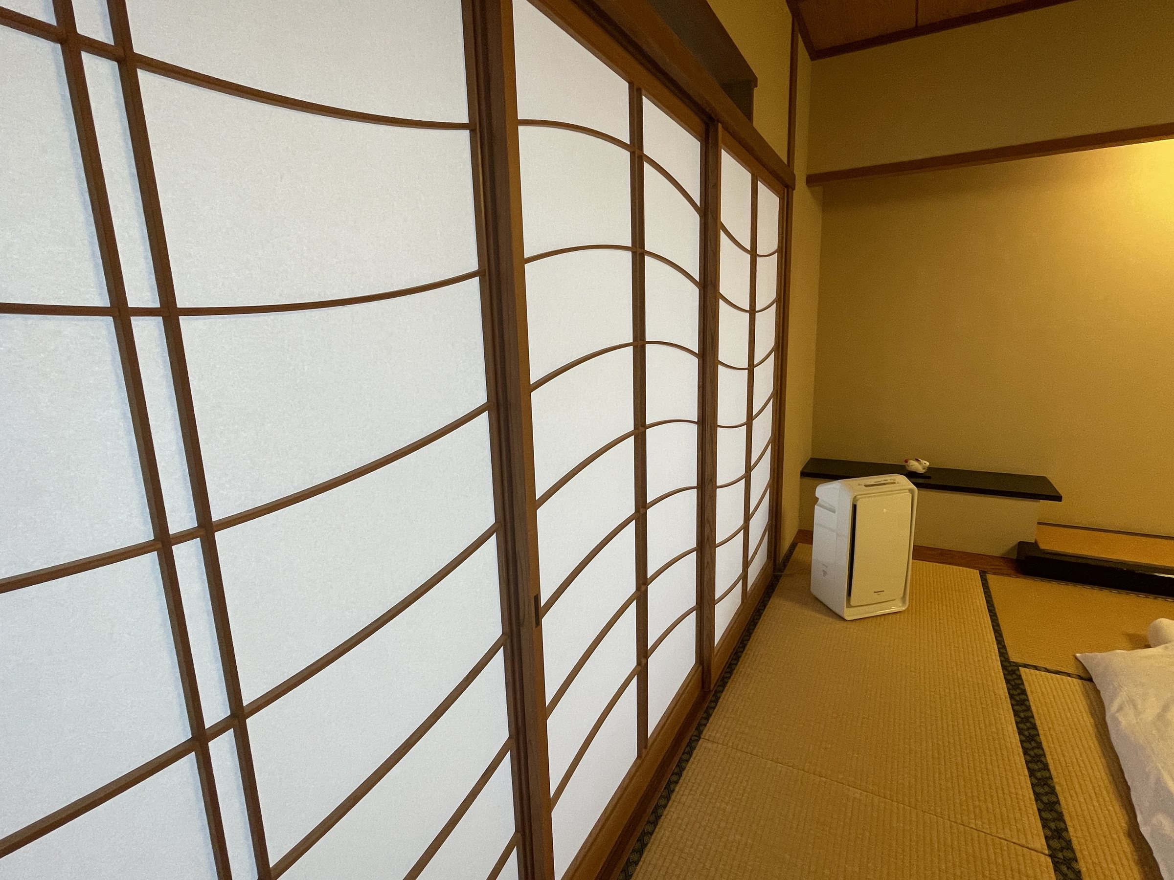 Shoji screens opening onto a further tatami room.