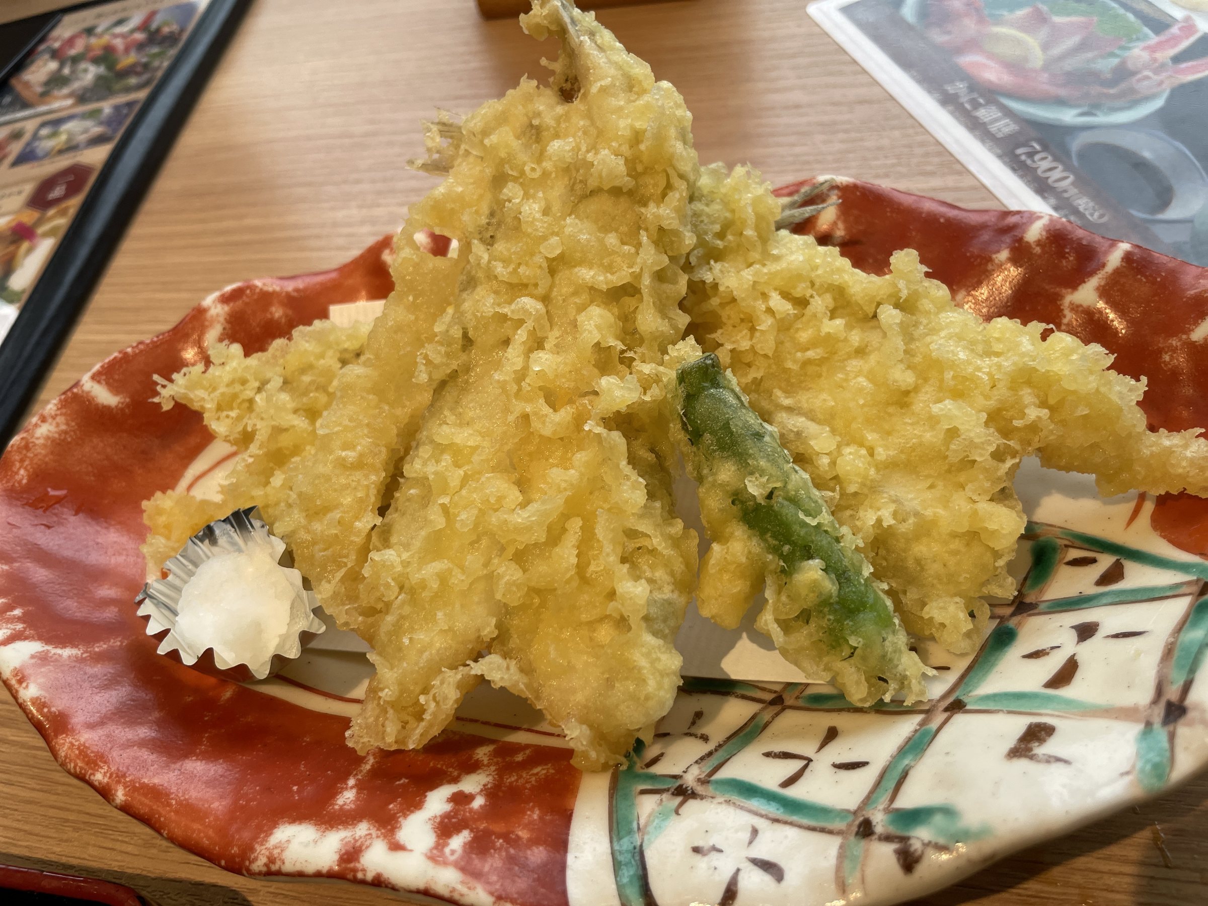 A plate of mixed tempura.