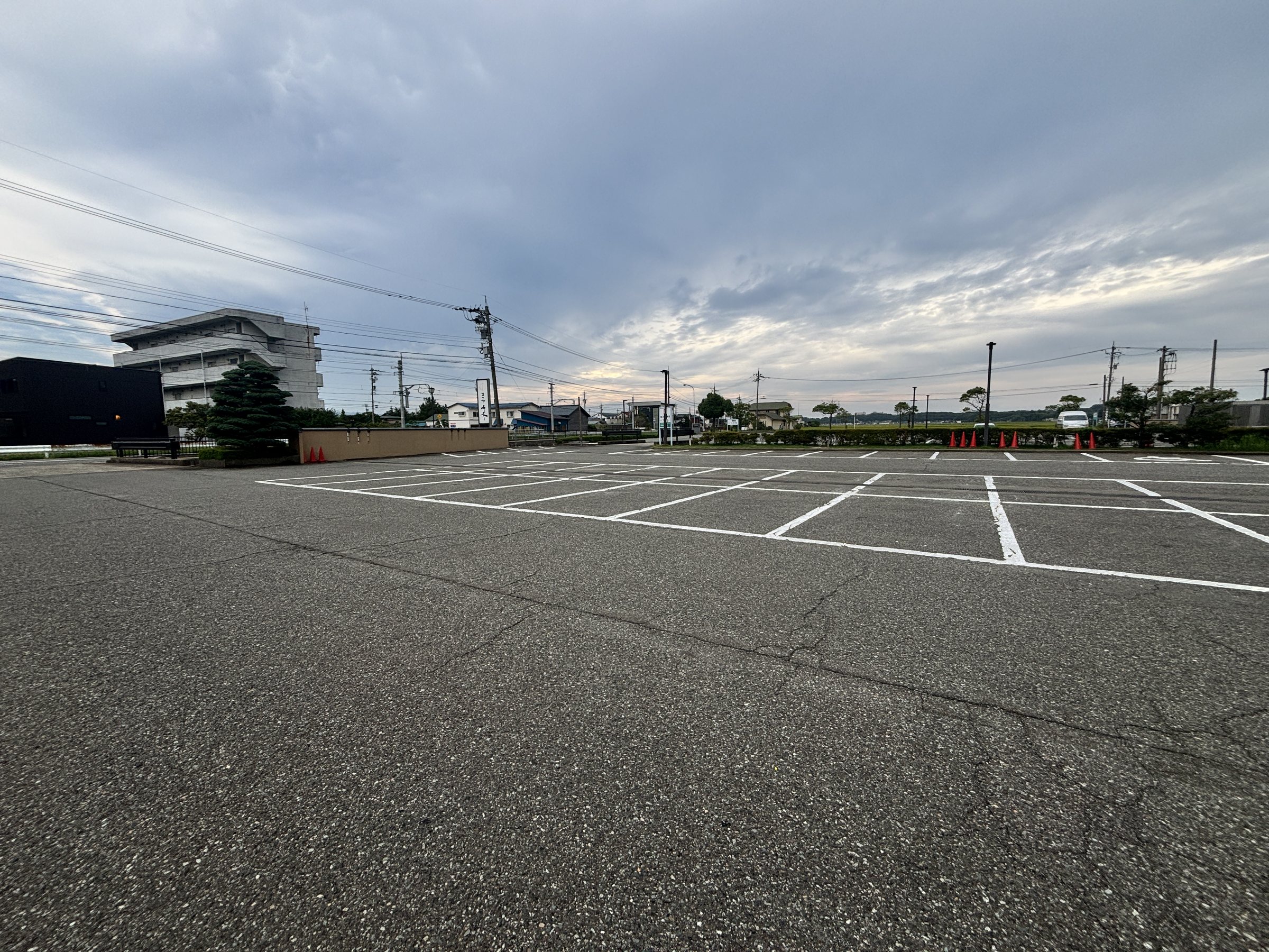 The ryokan’s large parking lot, with room to spare.