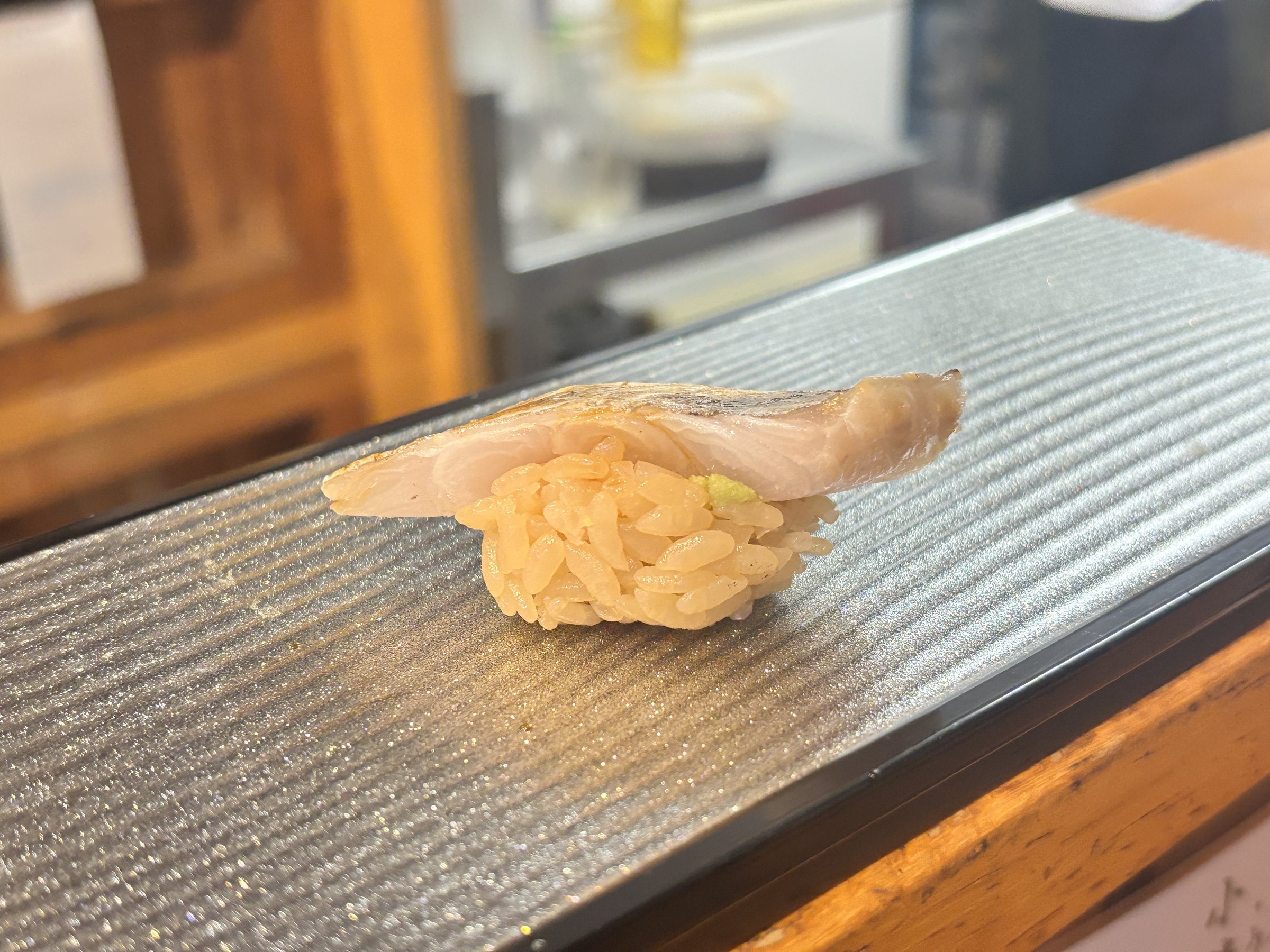 A nigiri of white fish.