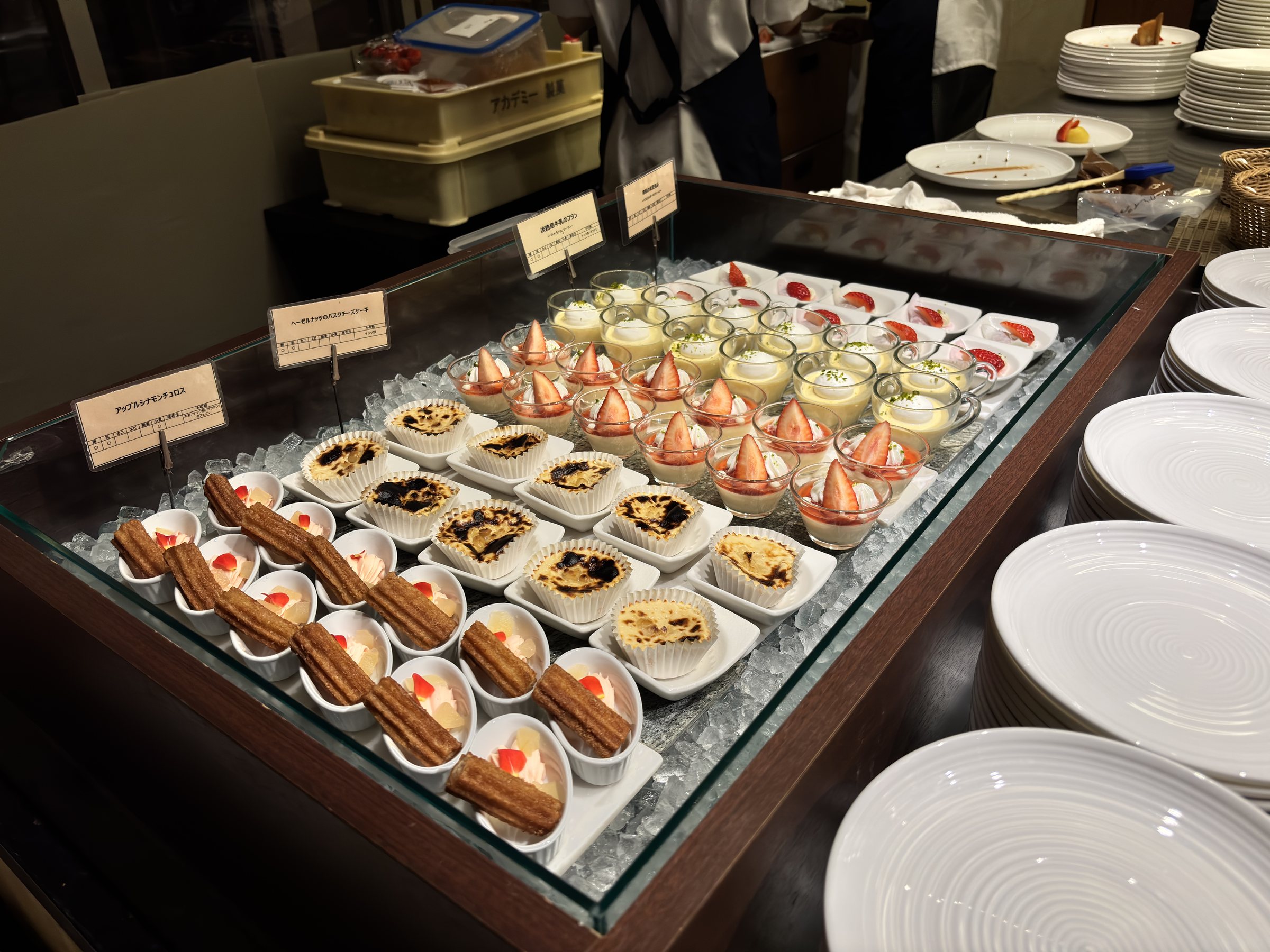 The dessert display.