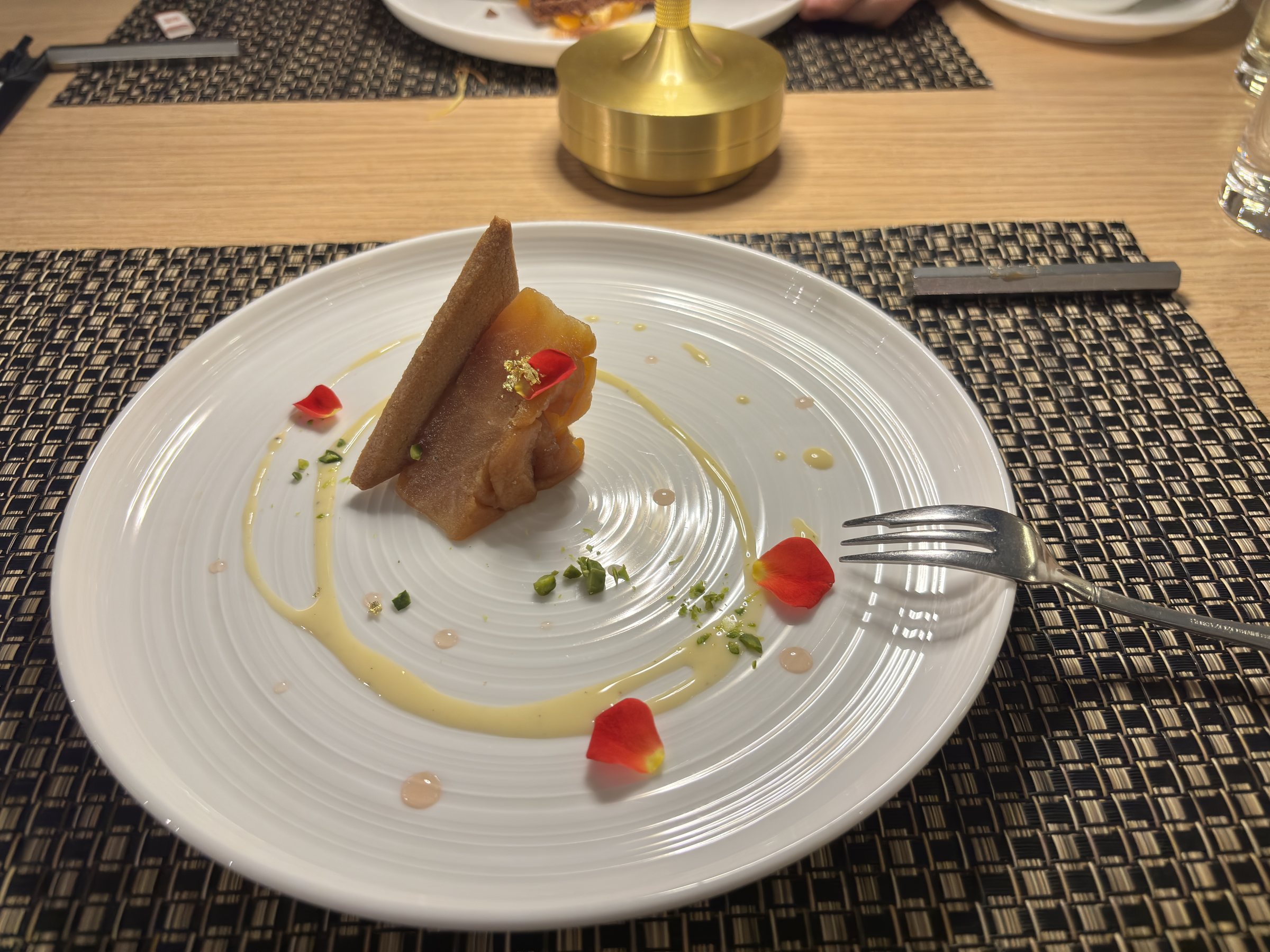 A plated dessert.